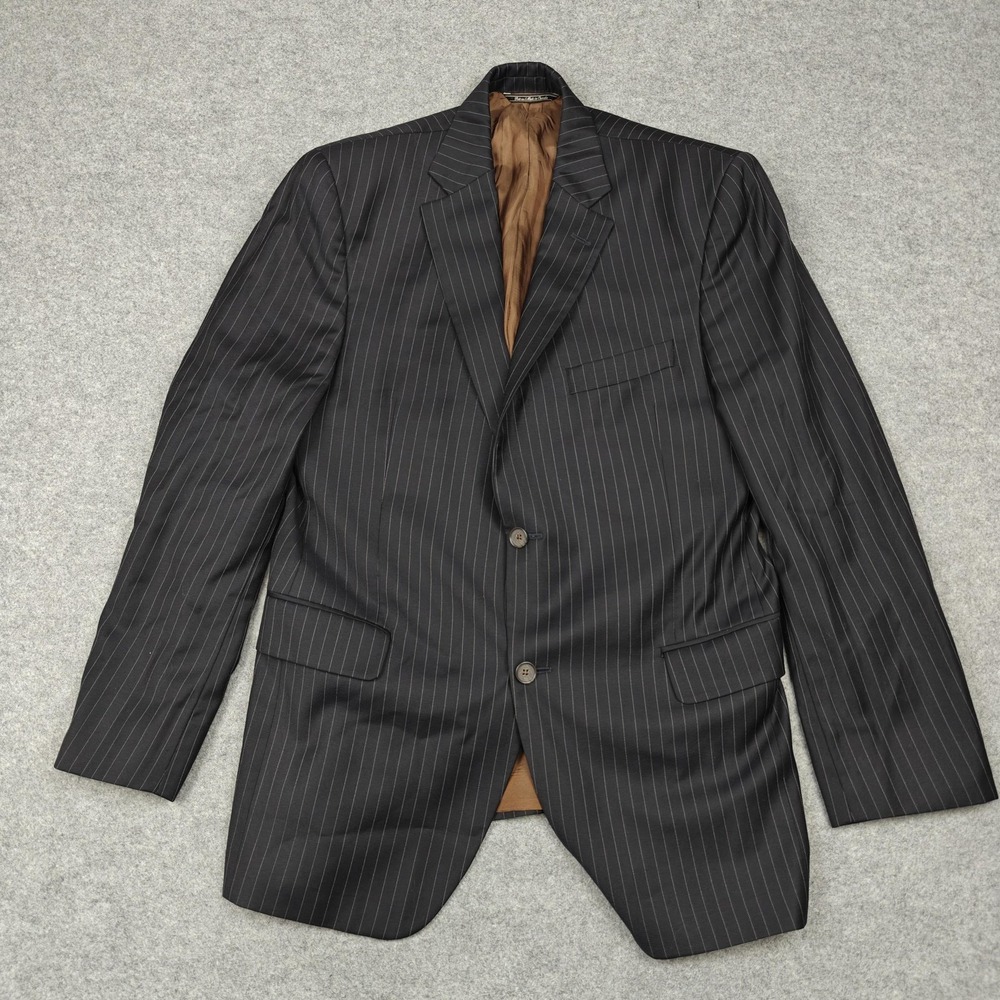 Barneys New York Blazer Mens 40R Gray Wool Pinstripe Suit Jacket Loro Piana